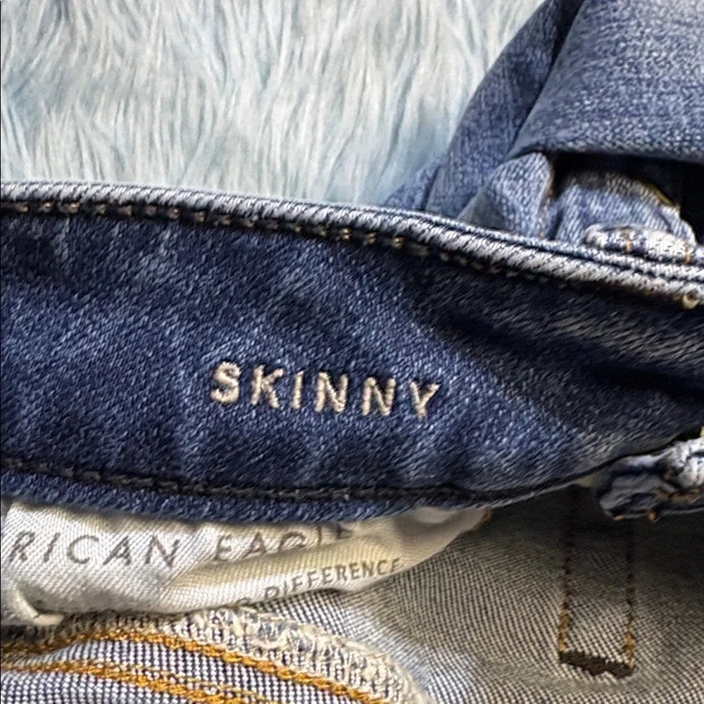 American Eagle Outfitters Skinny Fit Distressed Denim Jeans Sz 28X28